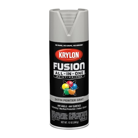 Krylon Spray Paint, Pewter Gray, Satin, 12 oz 2744